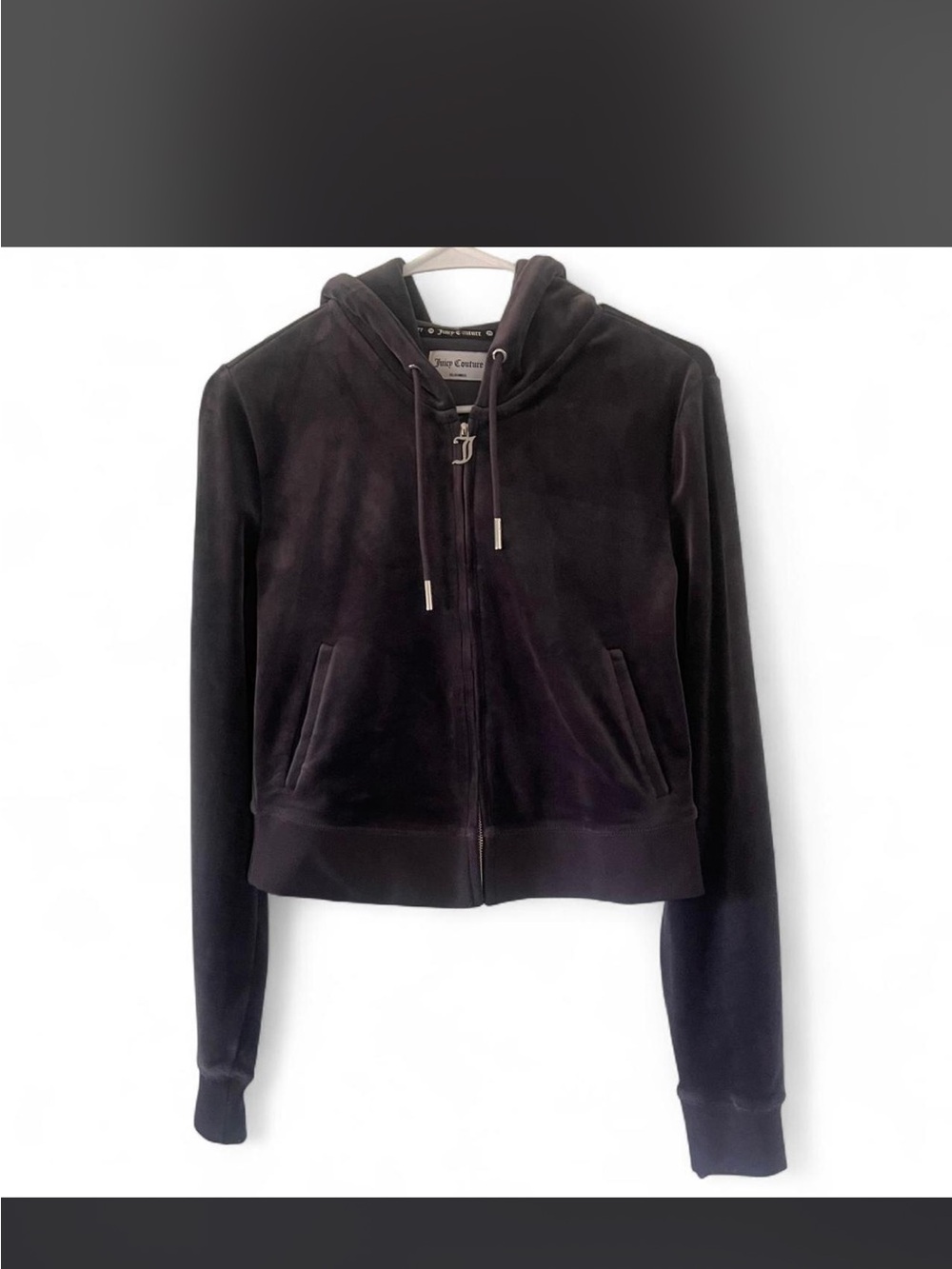 Juicy Couture Women's grey Velvet Zip-Up HOODIE AND TRACK PANTS